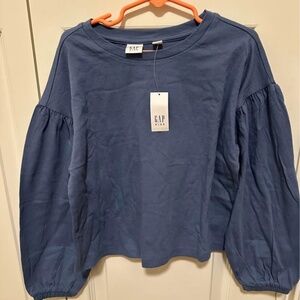 Brand new with tags girls size 6/7 blue puff sleeve GAP shirt